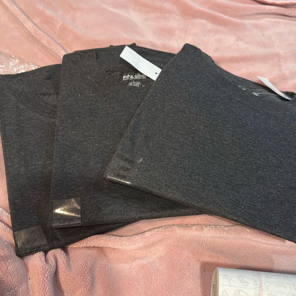 3 NWT T-shirts FINL365 Sz L Dark Heather Gray Men’s Finish Line Athletics Z49